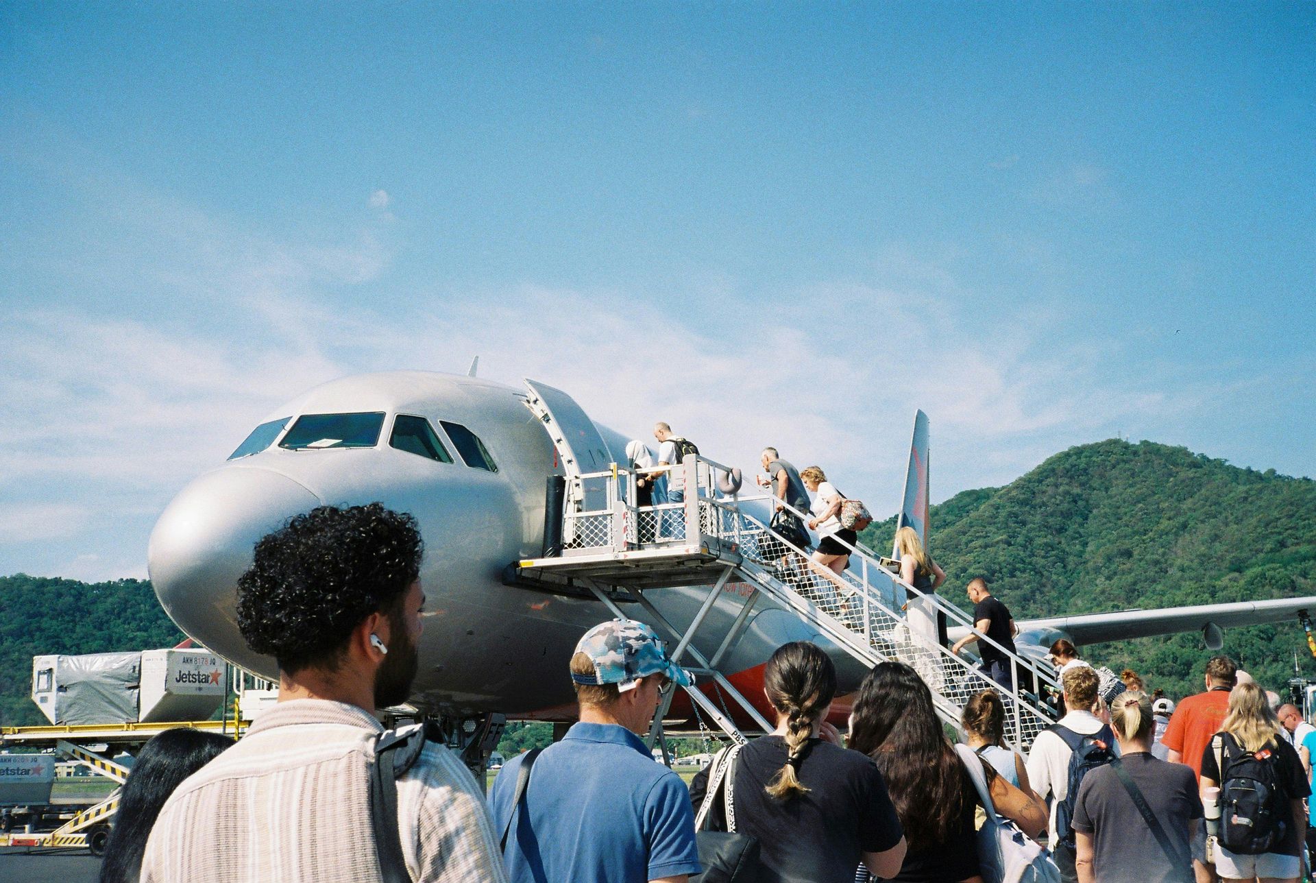 Why passengers touch the plane before flying